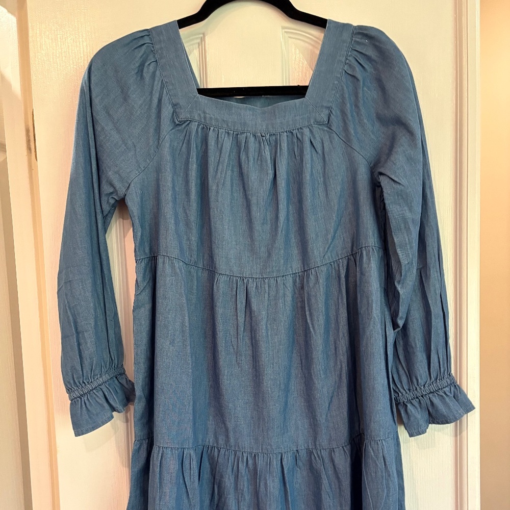 Gap Girls Chambray Long Sleeve Dress XL (12) NWT